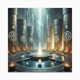 Cascade Sovereignty Temple Of Serenity Canvas Print