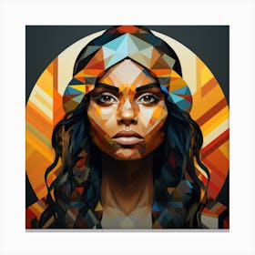 Geometric Australian Aboriginal Woman 04 Canvas Print
