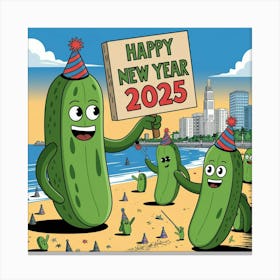 An Illustration Of A Pickle Party Celebr Oaalcov Suwxpxrlafb2tq 74sngpp1tu Ayh5etois0w Canvas Print