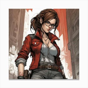 Comicbook Style Student in Red Canvas Print