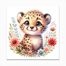 Cute Baby Cheetah Canvas Print