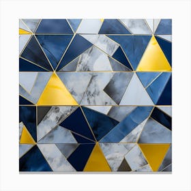 Abstract Blue And Gold Triangles Canvas Print