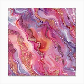 Pink And Gold Swirls Canvas Print