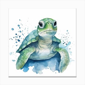 Baby Sea Turtle Watercolour 4 Canvas Print