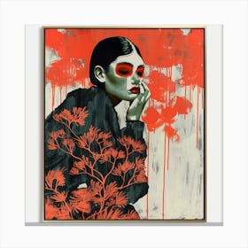Woman With Red Eyes Canvas Print