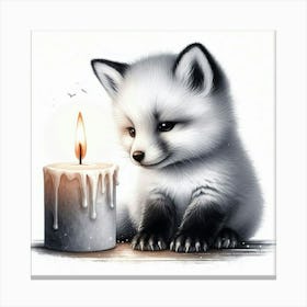 Fox With Candle 1 Canvas Print