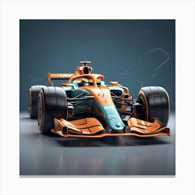Orange Racing Car Canvas Print