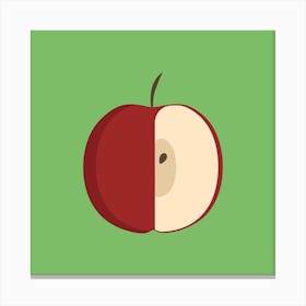 Red Half Apple Icon In Flat Design Canvas Print