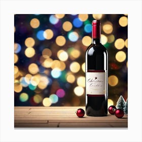 Christmas Wine Bottle 2 Canvas Print