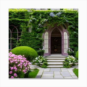 Cinderellas House Nestled In A Tranquil Forest Glade Boasts Walls Adorned With Climbing Roses Th (1) Canvas Print