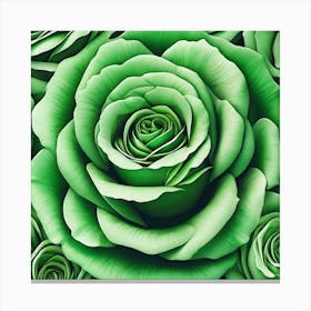 Green Roses 4 Canvas Print