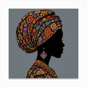 Silhouette Of African Woman 1 Canvas Print