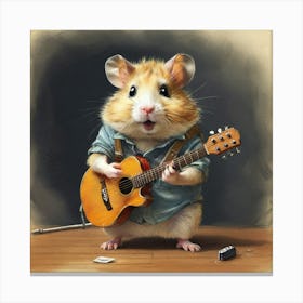 Hamster Playing Guitar 2 Canvas Print