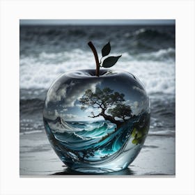 Apple On The Beach Canvas Print