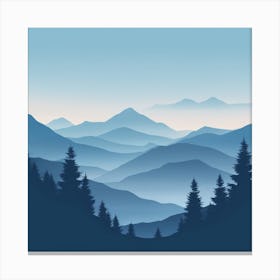 Misty mountains background in blue tone 24 Canvas Print