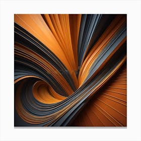 Abstract Orange And Black Swirls Canvas Print