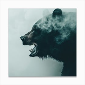 Black Bear In The Fog Canvas Print