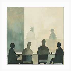 People At A Table Canvas Print