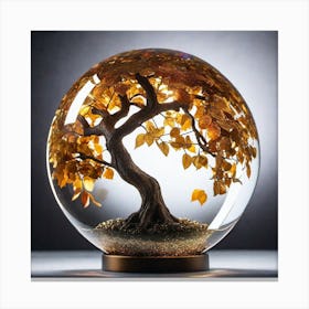 Bonsai Tree In A Glass Ball 6 Canvas Print