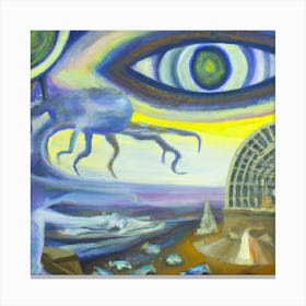 Abstract Oil Painting- The great Eye Canvas Print