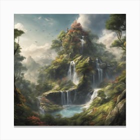 Waterfall In The Forest Canvas Print