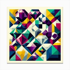 Precious Stones: A Cubist Collage with a Bold and Colourful Scheme Canvas Print