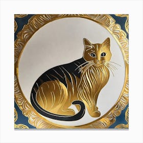 Cat In Gold Canvas Print