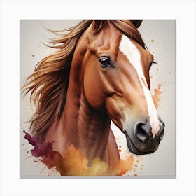 Horse Head Watercolor Painting 1 Canvas Print