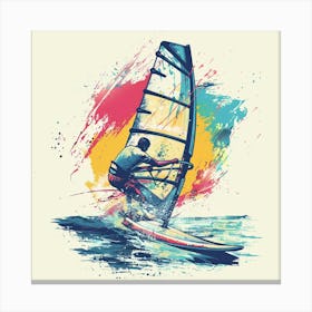 A Windsurfing Vector Design Illustration 1718707331 2 Canvas Print