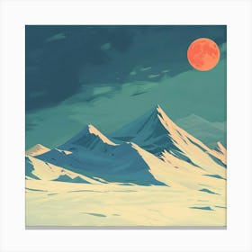 Moon Over The Mountains Canvas Print