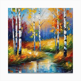 Birch Trees In Autumn 16 Canvas Print