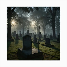 Graveyard At Sunrise 1 Canvas Print