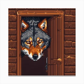 Pixel Wolf Canvas Print