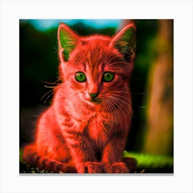 Red Kitten With Green Eyes Canvas Print