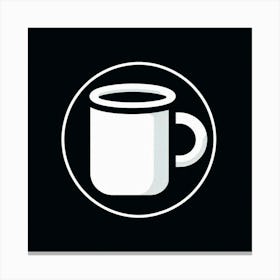 "A Minimalist's Morning: A Solitary Cup of Coffee in a Sea of Black Canvas Print