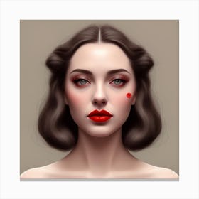 Woman With Red Lips Canvas Print