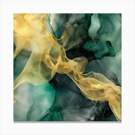 Emerald Gold Flow 15 1 Canvas Print