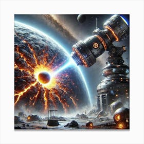 Void Hammer Planetary Devastation Canvas Print