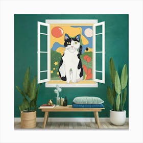 Matisse Inspired Open Window Cat Art Illustration Qmkn6 Wurmgkwwwooisxzq Ifj7fg9vsqshgwyum8wx0g Canvas Print