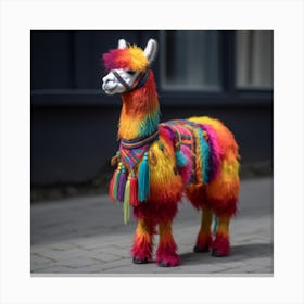 Colorful Llama Canvas Print