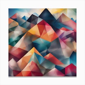 Abstract Colourful Geometric Mountains 3 Canvas Print