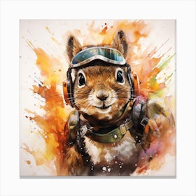 Squirrel In Goggles Canvas Print