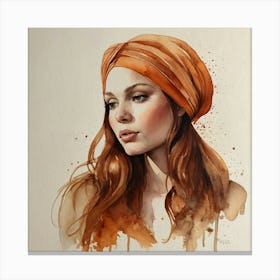 Default A Watercolor Painting Of A Woman Wearing A Turban By D 2 Canvas Print