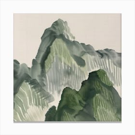 Japanese Watercolour Of Mount Nantai 4 Canvas Print