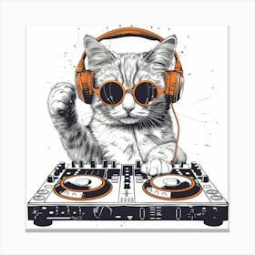 Dj Cat 6 Canvas Print