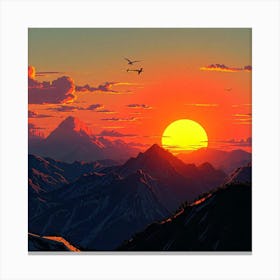 Sunset In The Mountains 8 Canvas Print