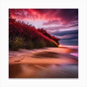 Sunset On The Beach 456 Canvas Print