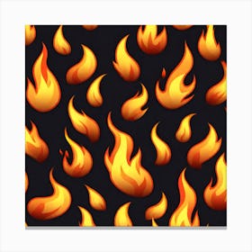 Flames On Black Background 51 Canvas Print