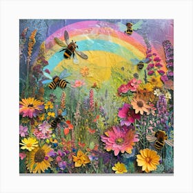 Kitsch Bee Collage 2 Canvas Print