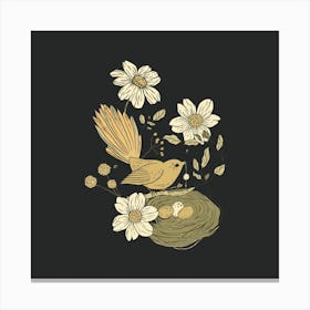 Bird In Nest Canvas Print